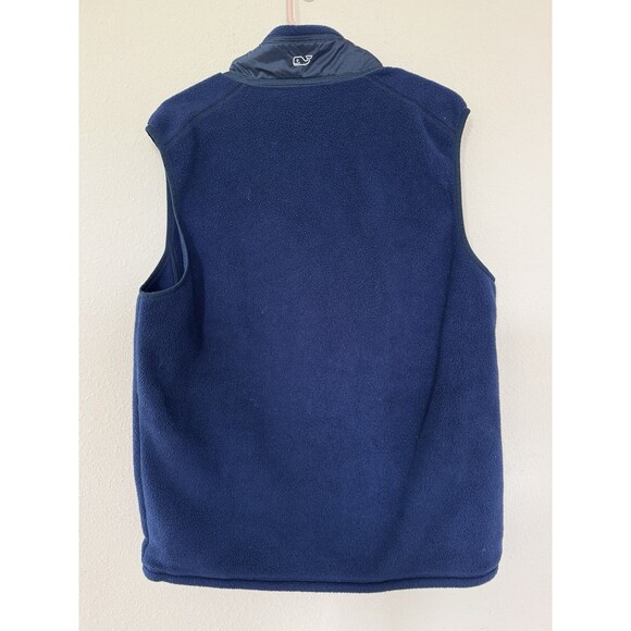 Vineyard Vines Mens Medium Navy Blue Harbor Full Zip Fleece Vest Preppy Coastal - Picture 5 of 9